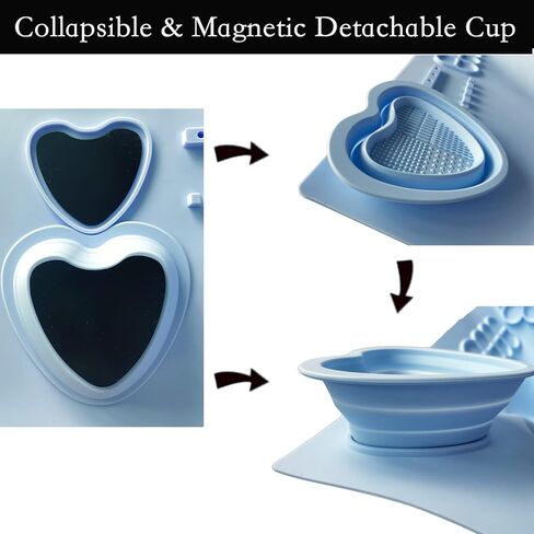 بساط طلاء من السيليكون مع كوب قابل للفصل والطي، بساط فني من السيليكون مقاس 20 × 16 بوصة مع 4 فرش طلاء وإسفنجة طلاء واحدة، بساط حرفي من السيليكون للمبدعين، طلاء للأطفال، صب الراتنج، رمادي-أرجواني in Kuwait