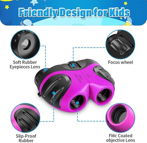 Easter Gifts for 3-12 Years Old Boys, VNVDFLM Compact 8x21 Shock Proof Green Binoculars for Bird Watching Kids Telescope for Teens Toys for 5-10 Years Old Girls (Green) in Kuwait