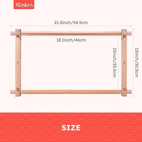 Wooden Cross Stitch Frame - 21"x12" Needlepoint Embroidery Tapestry Scroll Frame - Embroidery Tapestry Quilting Frame for Sewing Cross Stitch and Embroidery Projects in Kuwait