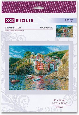 Riolis Kreuzstich-Set Ligurien، Zählmuster طقم غرز متقاطعة، 40 سم 30 سم، متعدد الألوان in Saudi Arabia