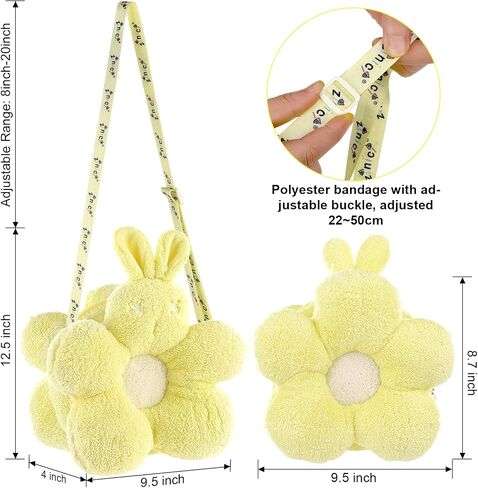 Kawaii Bunny Plush Crossbody Bag with Adjustable Strap, Cute Plush Animal Purse Collection for Girls, Women in Saudi Arabia