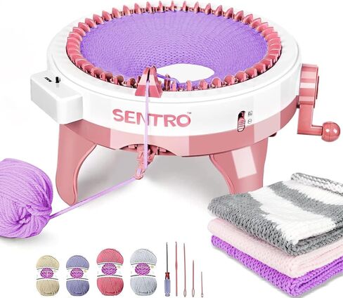 آلة الحياكة سنترو، آلة نول الحياكة ذات 48 إبرة مع عداد صفوف، مجموعة آلة نول الحياكة الدوارة المزدوجة in Kuwait