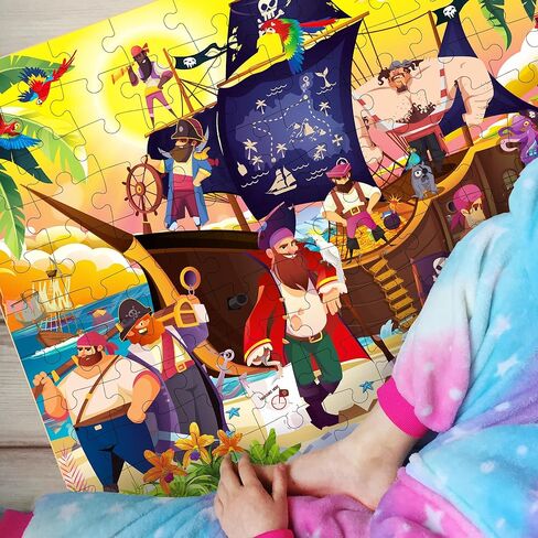 QUOKKA 100 Piece Puzzles for Kids Ages 8-10 – 3XSET Puzzles for Kids Ages 4-6 – Toy for Learning Wildlife Neighbors and Feathered Friends for 5-8 Year Old – Toddler Game Gift for Boy and Girl in Kuwait