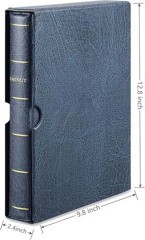 MUDOR 4 Ring Classic Binder,Empty Binder Albums Stockbook for Stamps, Documents, Coins, Bank Notes Classic Binder(Blue) in Kuwait