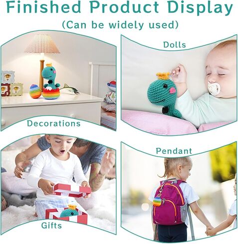 مجموعة أدوات الكروشيه للمبتدئين من FBesteam - مجموعة أدوات الحياكة للمبتدئين للبالغين والأطفال بعمر 12 عامًا فما فوق، مجموعة المبتدئين من الكروشيه تعلم الحياكة مع تعليمات خطوة بخطوة، ودروس فيديو تعليمية يمكنك صنعها بنفسك كهدية لحرف الديناصورات in Kuwait