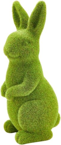 لولو الغزلان عيد الفصح أرنب الديكور البستنة الأخضر يتدفقون الطحلب أرنب الديكور النحت الديكور سطح المكتب غرفة المعيشة حديقة هدية عيد الفصح (صغير 2PCS الدائمة + الجلوس) in Kuwait
