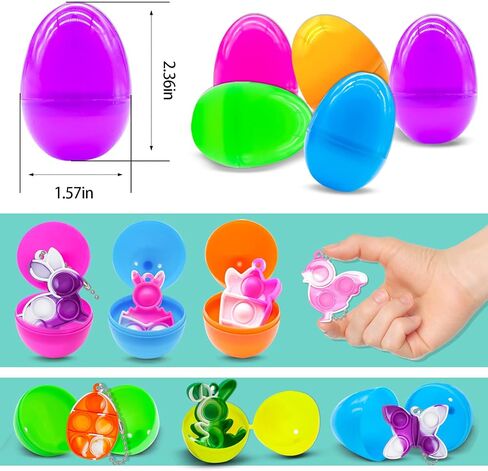 28 قطعة من ألعاب عيد الفصح الصغيرة على شكل سلسلة مفاتيح فيدجيت الحسية مع بيض عيد الفصح بالداخل، هدايا حشو سلة عيد الفصح للأطفال الأولاد والبنات والأطفال الصغار، هدايا عيد الفصح بالجملة، هدايا الحفلات، حشو جوائز الفصل الدراسي in Kuwait