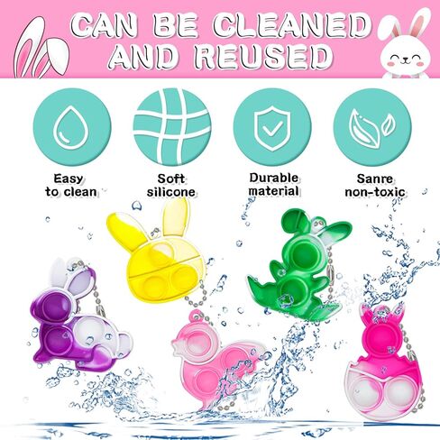 28 قطعة من ألعاب عيد الفصح الصغيرة على شكل سلسلة مفاتيح فيدجيت الحسية مع بيض عيد الفصح بالداخل، هدايا حشو سلة عيد الفصح للأطفال الأولاد والبنات والأطفال الصغار، هدايا عيد الفصح بالجملة، هدايا الحفلات، حشو جوائز الفصل الدراسي in Kuwait