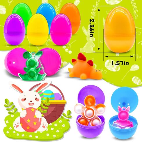 50 عبوة من بيض عيد الفصح المملوء مسبقًا مع سلسلة مفاتيح صغيرة، حشو سلة عيد الفصح مع ألعاب إسفنجية، ألعاب إسفنجية لتخفيف التوتر لحشو سلة عيد الفصح هدايا حشو البيض (50 قطعة بيض + 50 قطعة ألعاب) in Kuwait