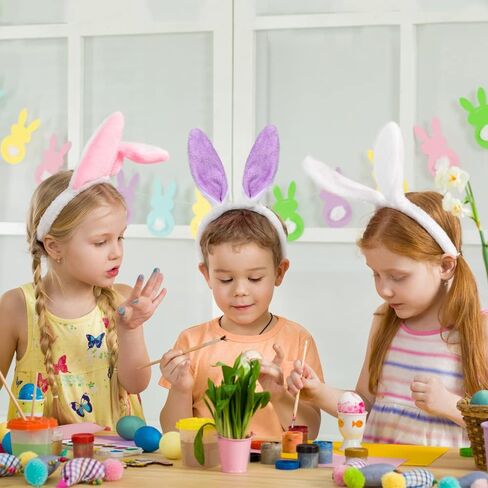 6 قطع من عصابة رأس YUJUN من القطيفة على شكل أذن أرنب، أربطة شعر لطيفة متعددة الألوان لعيد الفصح من أجل لعبة أطفال عيد الفصح وهدايا حفلات عيد الفصح in Kuwait