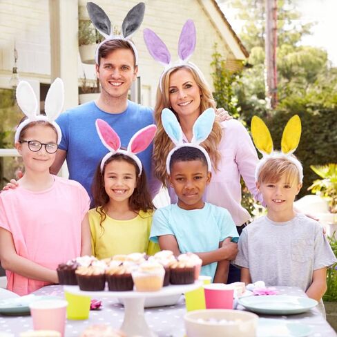 6 قطع من عصابة رأس YUJUN من القطيفة على شكل أذن أرنب، أربطة شعر لطيفة متعددة الألوان لعيد الفصح من أجل لعبة أطفال عيد الفصح وهدايا حفلات عيد الفصح in Kuwait