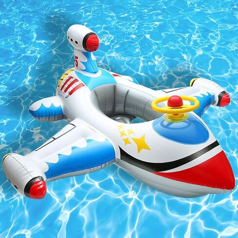 Baby Inflatable Pool Float Swimming Float Boat with Steering Wheel Horn for Kids Toddlers Age 1-4 Boys Girls Inflatable Ride-ons Summer Pool Swim Ring Beach Supplies in Saudi Arabia