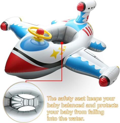 Baby Inflatable Pool Float Swimming Float Boat with Steering Wheel Horn for Kids Toddlers Age 1-4 Boys Girls Inflatable Ride-ons Summer Pool Swim Ring Beach Supplies in Saudi Arabia
