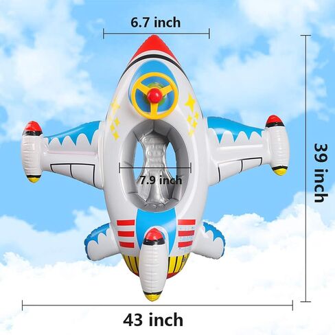 Baby Inflatable Pool Float Swimming Float Boat with Steering Wheel Horn for Kids Toddlers Age 1-4 Boys Girls Inflatable Ride-ons Summer Pool Swim Ring Beach Supplies in Saudi Arabia