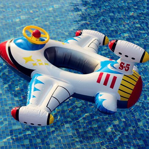 Baby Inflatable Pool Float Swimming Float Boat with Steering Wheel Horn for Kids Toddlers Age 1-4 Boys Girls Inflatable Ride-ons Summer Pool Swim Ring Beach Supplies in Saudi Arabia