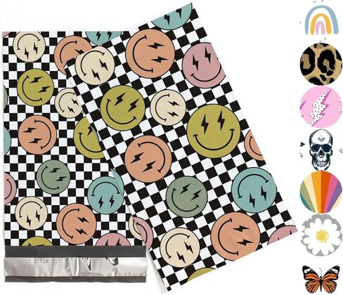 Package Mint Poly Mailers 10x13-100 Pack Boho Tropical Design Poly Mailer Shipping Bags - Waterproof, Tear-Resistant, Self-Adhesive Seal - Decorative Mailing Bags for Clothes and Accessories in Saudi Arabia