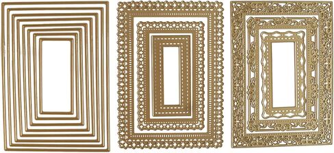 قوالب إطار صور القصاصات Anna Griffin - 12 قطعة من قوالب القطع المعدنية المزخرفة لصنع البطاقات، إطارات الصور DIY، المجلات وسجل القصاصات مع ورقة الأفكار، أكبر قالب هو 5 بوصة × 7 بوصة in Kuwait