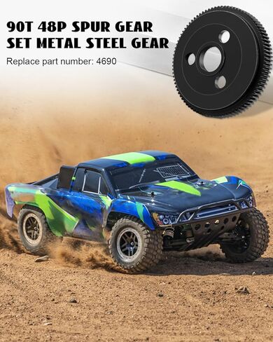 90T 48P Spur Gear مع 19T 21T 23T Pinions Gears، ترس فولاذي معدني متوافق مع Slash/Stampede/Rustler/Bandit 2WD/VXL 1/10 RC Truck، استبدل 4690 in Kuwait