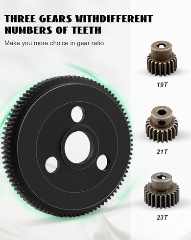 90T 48P Spur Gear مع 19T 21T 23T Pinions Gears، ترس فولاذي معدني متوافق مع Slash/Stampede/Rustler/Bandit 2WD/VXL 1/10 RC Truck، استبدل 4690 in Kuwait