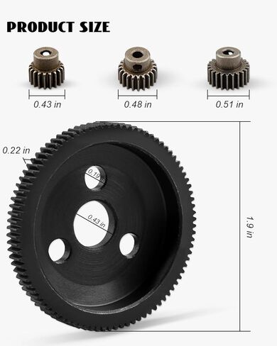 90T 48P Spur Gear مع 19T 21T 23T Pinions Gears، ترس فولاذي معدني متوافق مع Slash/Stampede/Rustler/Bandit 2WD/VXL 1/10 RC Truck، استبدل 4690 in Kuwait