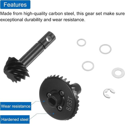سيارة Uxcell Steel Diff Gear Steel، 33T 8T Helical Gear RC، مجموعتان لـ SCX10 in Kuwait