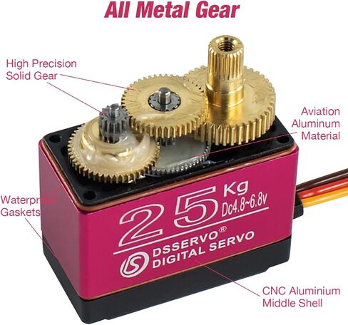 DS3235 35kg Digital RC Servo High Torque All Metal Gear Coreless Motor Waterproof Servo Motors for RC Robot, Car, Truck (Control Angle 270°) in Kuwait