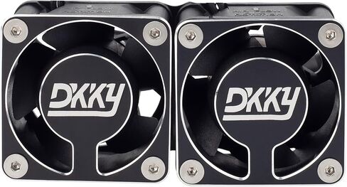DKKY 1/10 1/8 1/5 RC نموذج سيارة نحى فرش السيارات المبرد 4028 مروحة تبريد عالية السرعة مراوح مزدوجة 12 فولت غطاء مروحة الألومنيوم مجموعات DIY لأجزاء ترقية السيارة ARRMA المحورية RC (أسود) in Kuwait
