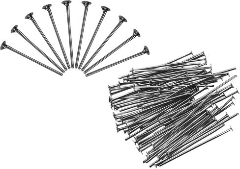 MECCANIXITY 300Pcs Flat Head Pins for Jewelry Making 15mm Brass Flat Head Pins Jewelry Head Pins for Craft Earring Bracelet Necklace Pendant Supplies 20 Gauge Bronze in Kuwait