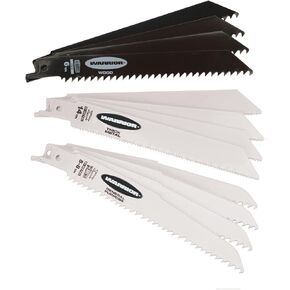 6" Bi-metal Reciprocating Saw Blade Assortment, Pack of 12