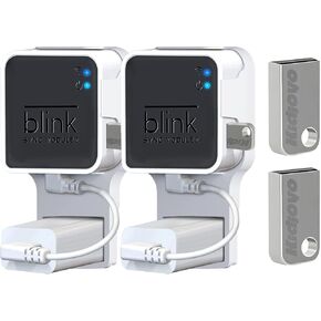 محرك أقراص فلاش USB سعة 256 جيجابايت ومثبت على الحائط لوحدة مزامنة Blink 2 مع كابل قصير - تنظيم الفوضى وتوفير المساحة وتعزيز الأمان بسهولة (عبوة من قطعتين)