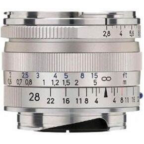 ZEISS Ikon Biogon T* ZM 2.8/28 Wide-Angle Camera Lens for Leica M-Mount Rangefinder Cameras, Silver