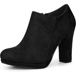Perphy Round Toe Platform Block Heel Ankle Booties for Women