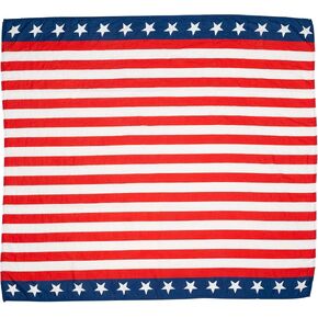 TWIG & BALE USA American Flag Muslin Baby Blanket - Red White and Blue - Stars and Stripes - 47" x 43" - Organic Cotton Patriotic Swaddle Receiving Blanket