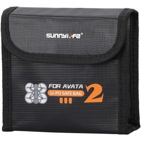 CAPART Battery Safe Bag for DJI Avata 2 Drone Battery Accessories, Storage Bag Charging Pouch Fire-proof Explosion-proof (Large, can hold 3 batteries)