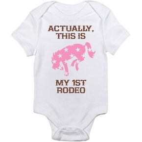 Equestrian Creations Actually, This IS My 1st Rodeo Horse Bodysuit for Baby Girl Pony Onesie Gift
