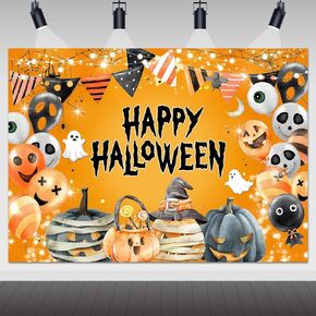 Avezano Happy Halloween Backdrop for Kids Halloween Eve Photography Background Halloween Birthday Baby Shower Party Decorations Portrait Photo Booth Banner(7x5ft)