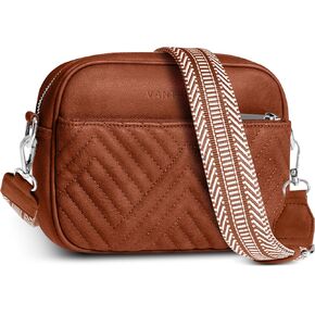 Vantamo Shoulder Bag for Women - Faux Leather Crossbody Bag with Anti Theft RFID Protection & Adjustable Strap.