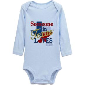 Someone in Texas Loves Me Newborn Baby Romper Bodysuit Long Sleeve Onesie Blue
