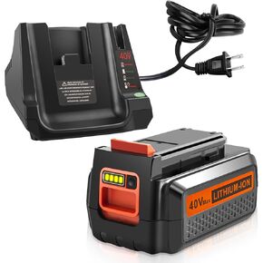 1-Pack 3.0Ah 40V Lithium Battery LBX2040 and Battery Charger Kit Compatible with Black and Decker