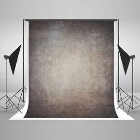 8ft(W) x8ft(H) Gray Canvas Portrait Photo Backdrop Muslin Studio Abstract Grunge Background Old Paper Photo Studio Booth Props for Photography Seamless Free Wrinkles