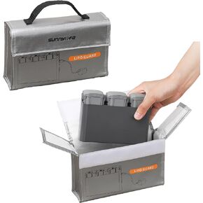 Lipo Battery Bag Fireproof Explosion-Proof Lipo Battery Safe Bag Protector Storage for DJI Battery Charge & Storage(8.85X2.36X5.62 in