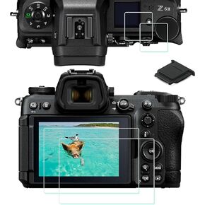 PCTC Screen Protector for Nikon Z6III Z6 III Camera + Top Screen [2+2Pack],0.3mm 9H Hardness Anti-Scrach Anti-Bubble,1*Hot Shoe Cover