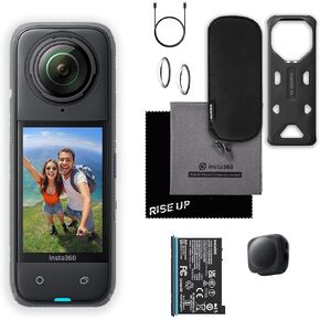 Insta360 X4 Waterproof 8K 360 Action Camera Kit | Live Stream, AI Editing, 72MP 360 Photo, 4K Wide-Angle Video Camera | includes Lens Cap