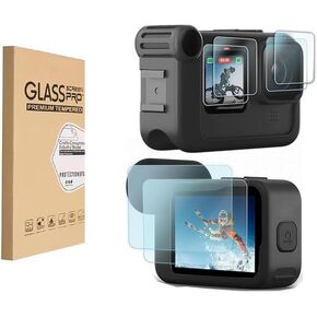 Screen Protector for Go Pro Hero 12/11/10/9,Anti-Bubble 9H Hardness Anti-Scratch Ultra Clear Tempered Glass(2 Pack)