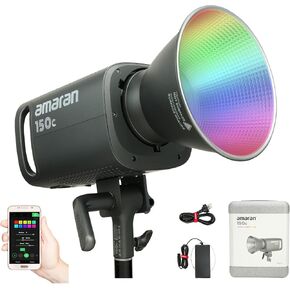 Aputure Amaran 300c RGBWW LED Video Light,300W 2500K-7500K,CRI 95+ TLCI 95+,DC/AC Power Supply,Build in 9 Lighting FX with Bowens Mounts for Filmmaking Studio Photography