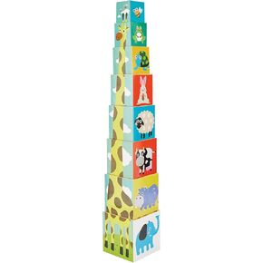 Kidoozie Stack N' Learn Cubes - Build a 30 Inch Giraffe with These Colorful Learning Cubes for Ages 2+ - Stack, Nest, Sort, & Learn Your ABCs & 123s!