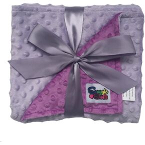 Reversible Unisex Children's Soft Baby Blanket Minky Dot (Lavender/Violet)