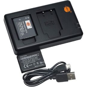 DSTE Replacement for 2X EN-EL19 Battery + Rapid Dual Charger with Micro USB Cable Compatible Nikon Coolpix A100 S3200 S3300 S3400 S3500 S4400 S5200 S6400 S6500 S6600 as Sony NP-BJ1 DSC-RX0