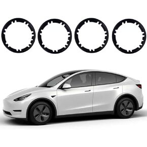 لطراز تيسلا Y 20 بوصة حافة حامية لإطار العجلة، 4 قطع غطاء أغطية حافة ABS لطراز تيسلا Y 2017-2024، ملحقات حماية حافة العجلة 20 بوصة، أسود in Kuwait