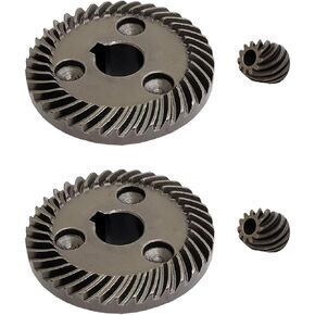 2 Sets Metal 36-Teeth Gear 11 Tooth Spiral Bevel Pinion Compatible With Makita 9553-9555 9557 9558 Angle Grinder Electric Tool Replacement Parts